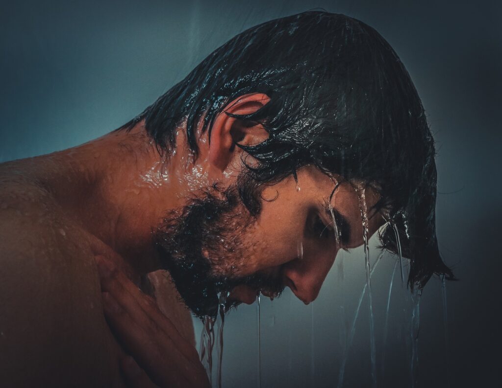 Man in a shower