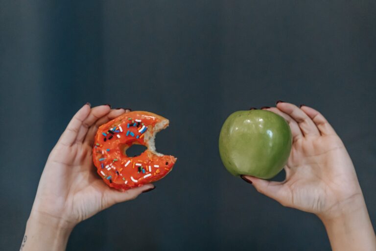 Donut and an apple